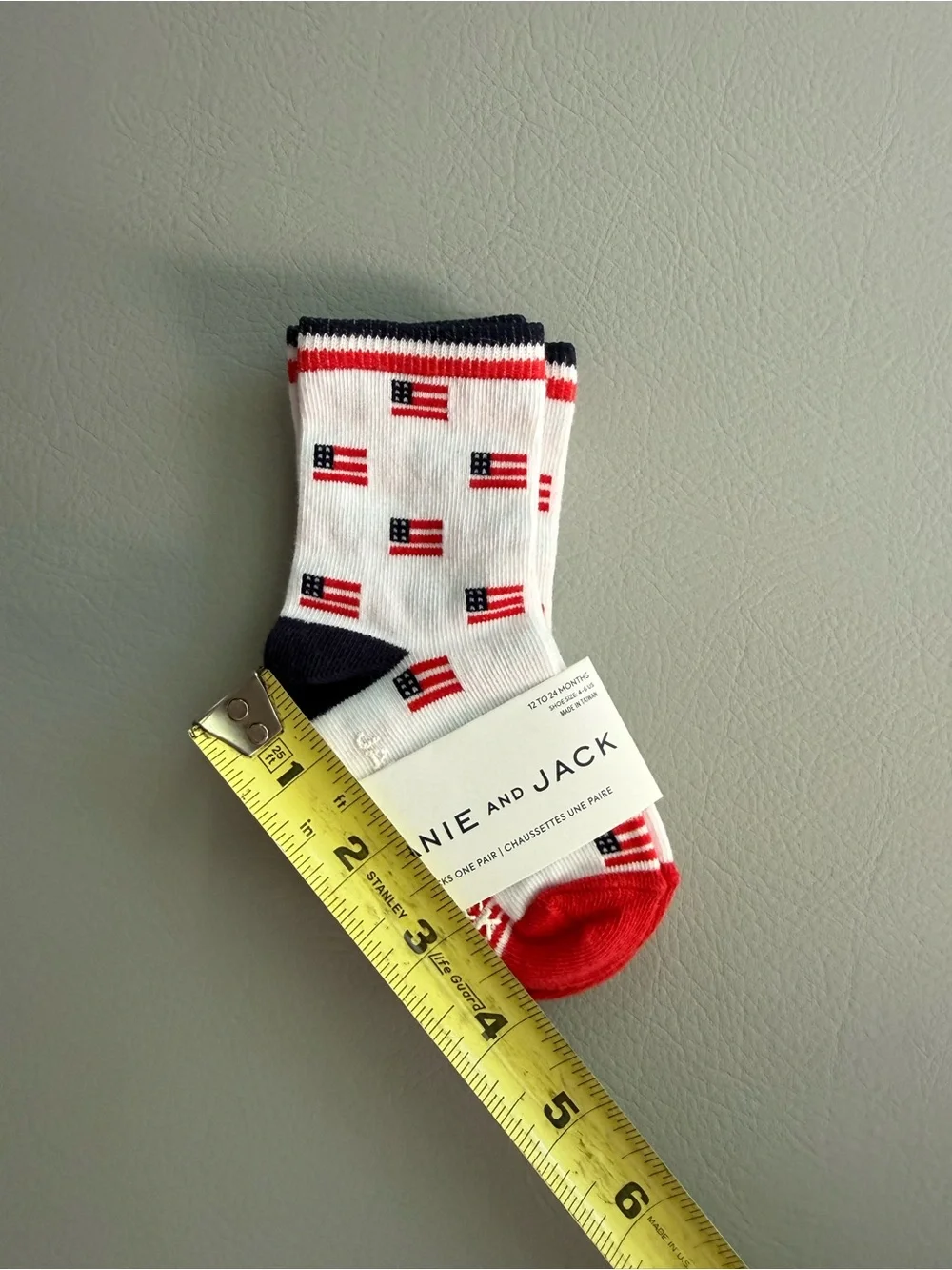 Janie and Jack American Flag Fourth of July Baby Socks 12-24M - 2 PAIRS - NEW
